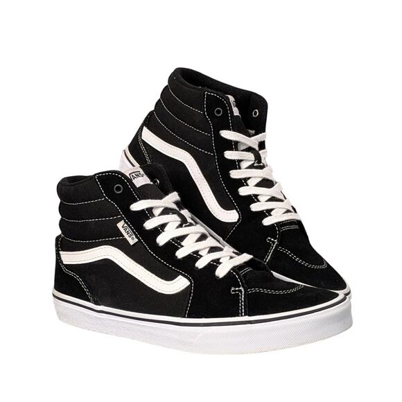 Vans 721356 SK8 Hi Top Shoes Youth SZ 7 / W 9 Black Suede Canvas Sneakers Skate - Picture 1 of 9